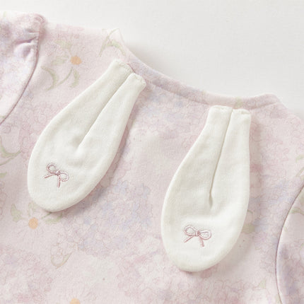 Baby Girls Cotton Hydrangea Print One-piece Crawling Suit Romper