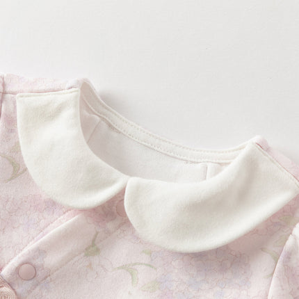 Baby Girls Cotton Hydrangea Print One-piece Crawling Suit Romper
