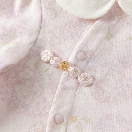 Baby Girls Cotton Hydrangea Print One-piece Crawling Suit Romper