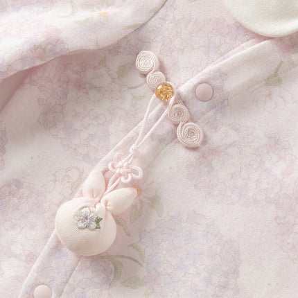 Baby Girls Cotton Hydrangea Print One-piece Crawling Suit Romper