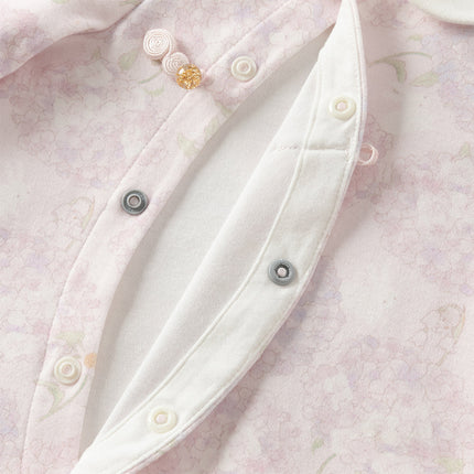 Baby Girls Cotton Hydrangea Print One-piece Crawling Suit Romper