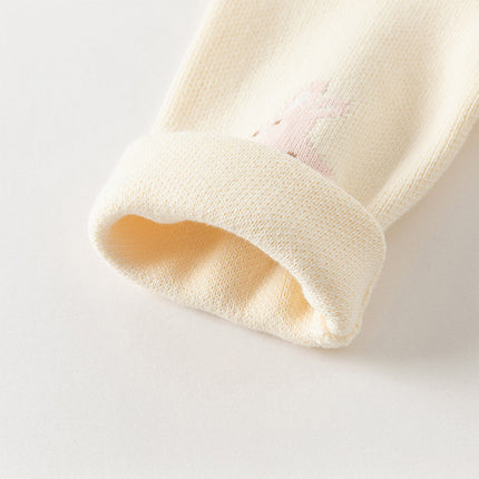 Toddler Girls Cotton Beige Rabbit Jacquard Sweater Cardigans