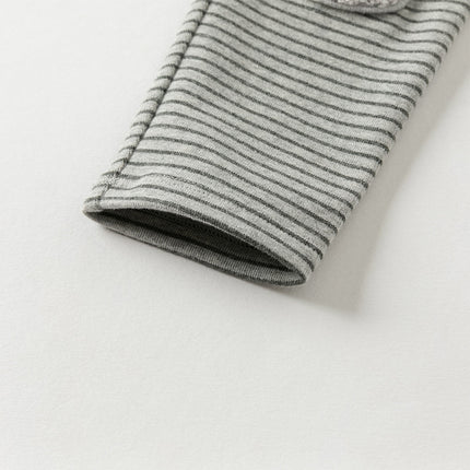 Toddler Girls Grey Striped Cotton Cute Leggings Pants