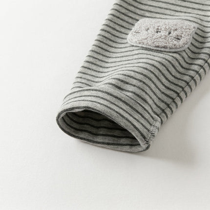 Toddler Girls Grey Striped Cotton Cute Leggings Pants