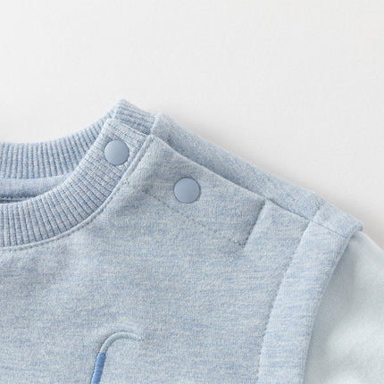 Baby Boys Soft Indoor Cotton Blue One-Pieces Rompers