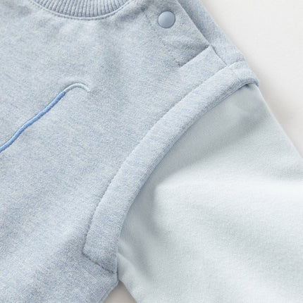 Baby Boys Soft Indoor Cotton Blue One-Pieces Rompers