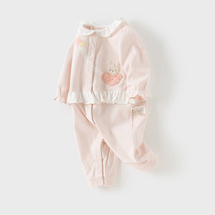 Baby Girls Cotton Light Pink Sweet Romper