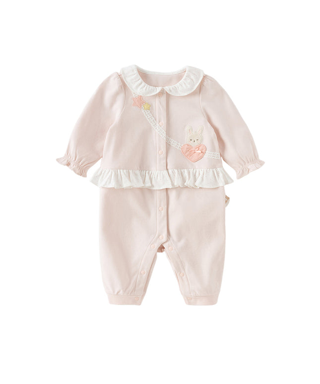 Baby Girls Cotton Light Pink Sweet Romper