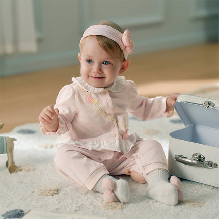 Baby Girls Cotton Light Pink Sweet Romper