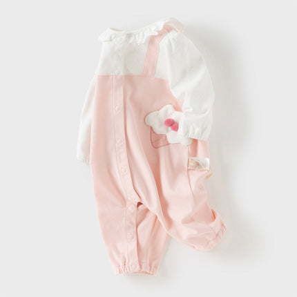 Baby Girls Cotton Pink Bodysuits Romper Crawling Suit