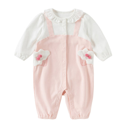Baby Girls Cotton Pink Bodysuits Romper Crawling Suit