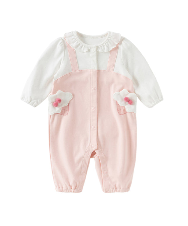 Baby Girls Cotton Pink Bodysuits Romper Crawling Suit