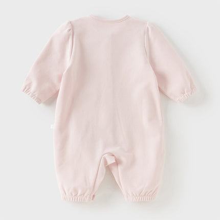 Baby Girls Sweet Cotton Light Pink Bodysuits Romper Crawling Suit