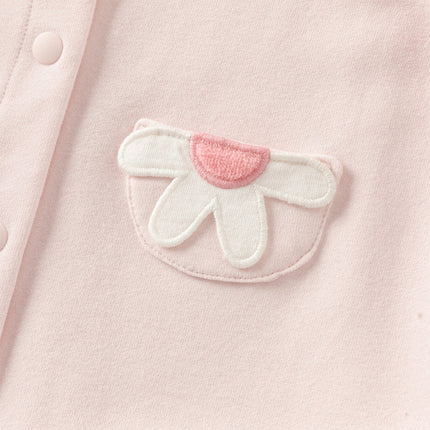 Baby Girls Sweet Cotton Light Pink Bodysuits Romper Crawling Suit