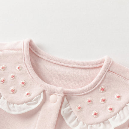 Baby Girls Sweet Cotton Light Pink Bodysuits Romper Crawling Suit