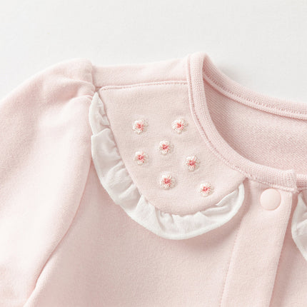 Baby Girls Sweet Cotton Light Pink Bodysuits Romper Crawling Suit