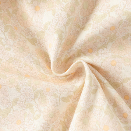 Baby Girls Beige Floral Indoor Cotton One-Pieces Romper