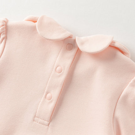 Baby Girls Ligt Pink Cotton Comfortable One-Pieces Romper