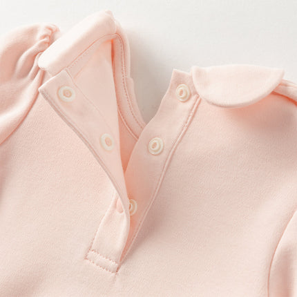 Baby Girls Ligt Pink Cotton Comfortable One-Pieces Romper