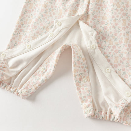 Newborn Girls Pink Floral Baby One-Pieces Romper