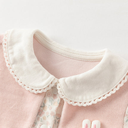 Newborn Girls Pink Floral Baby One-Pieces Romper