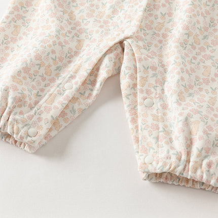 Newborn Girls Pink Floral Baby One-Pieces Romper