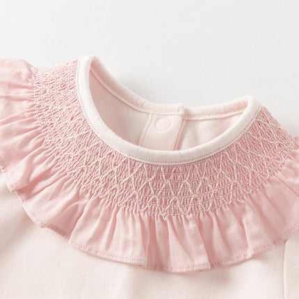 Baby Girls Cotton Pink One-pieces Romper