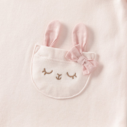 Baby Girls Cotton Pink One-pieces Romper