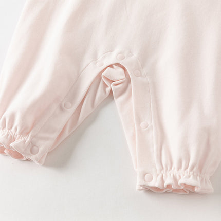 Baby Girls Cotton Pink One-pieces Romper