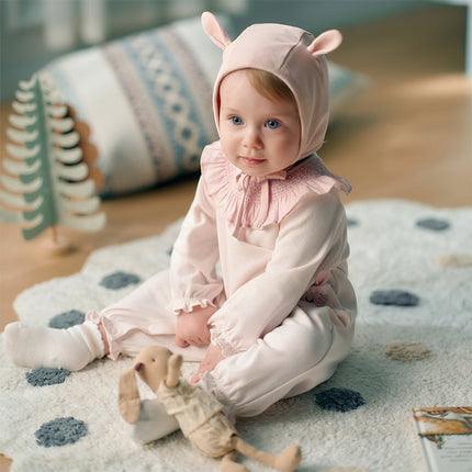 Baby Girls Cotton Pink One-pieces Romper