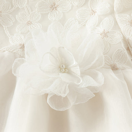 Toddler Girls Beige Organza Mesh Princess Wide-skirted Dress