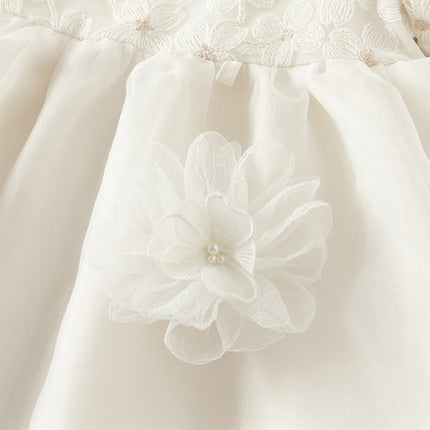 Toddler Girls Beige Organza Mesh Princess Wide-skirted Dress