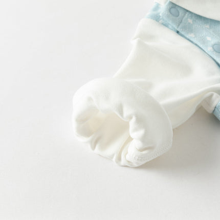 Newborn Boys Light Blue Indoor Cozy Baby One-Pieces Romper