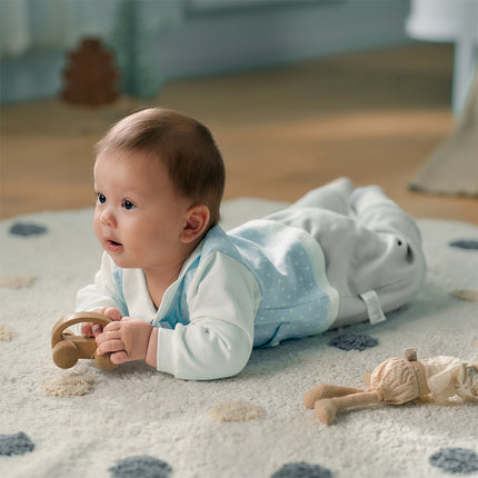 Newborn Boys Light Blue Indoor Cozy Baby One-Pieces Romper
