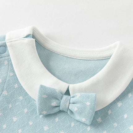Newborn Boys Light Blue Indoor Cozy Baby One-Pieces Romper