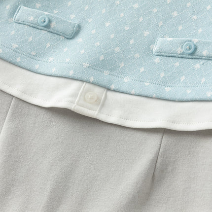 Newborn Boys Light Blue Indoor Cozy Baby One-Pieces Romper