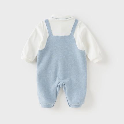 Baby Boys Cotton Blue Indoor Romper