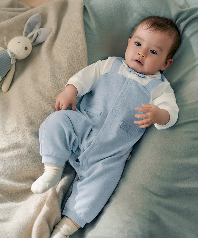 Baby Boys Cotton Blue Indoor Romper