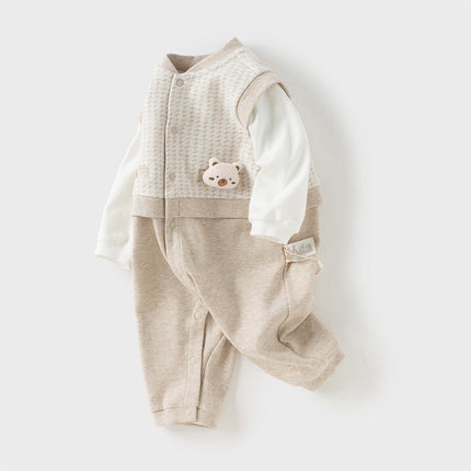 Baby Boys Khaki Indoor Romper