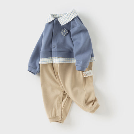 Baby Boys Dark Blue Formal One- Pieces Romper