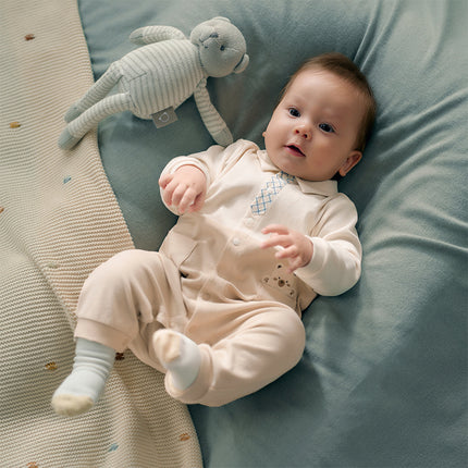 Baby Boys Cotton Light Khaki Indoor Romper