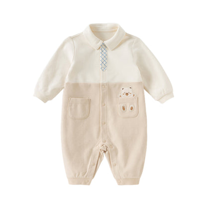 Baby Boys Cotton Light Khaki Indoor Romper