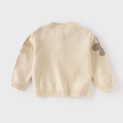 Kids Girls Apricot Floral Cardigans
