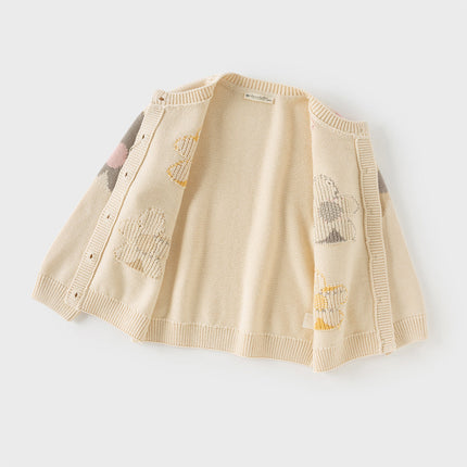 Kids Girls Apricot Floral Cardigans