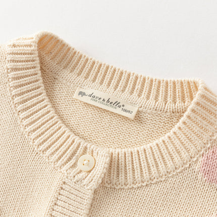 Kids Girls Apricot Floral Cardigans