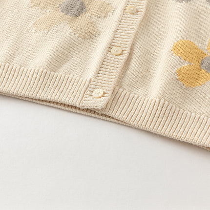 Kids Girls Apricot Floral Cardigans