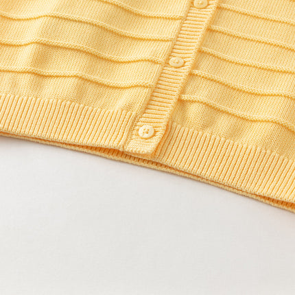 Toddler Girls Vivid Yellow Cotton Cardigans