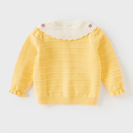 Toddler Girls Vivid Yellow Cotton Cardigans