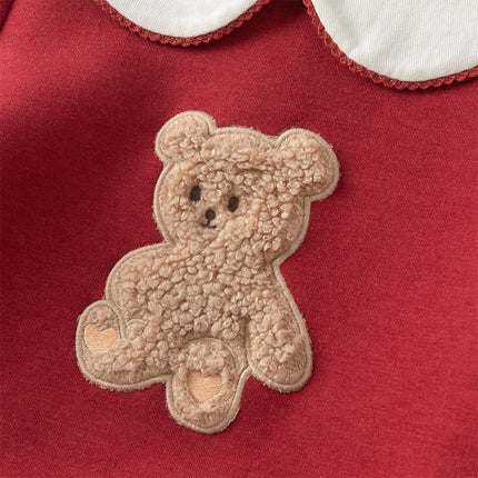 Toddler Girls Red Cute Bear A-line Princess Dress