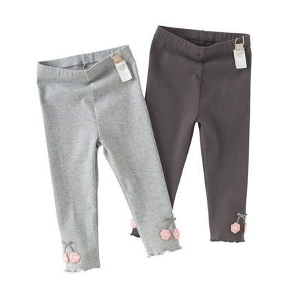 Toddler Girls Casual Grey/Grey Purple Leggings Pants